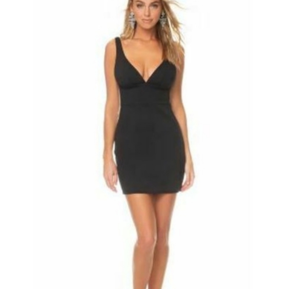 Katie May Look at Me Mini Plunge Dress in Black